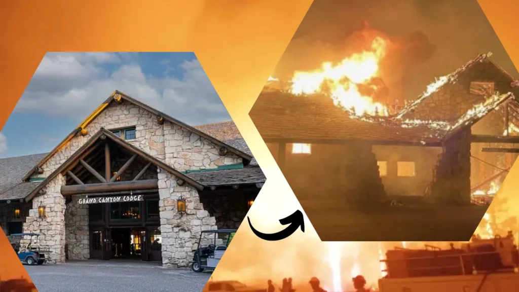 Grand Canyon Lodge on fire